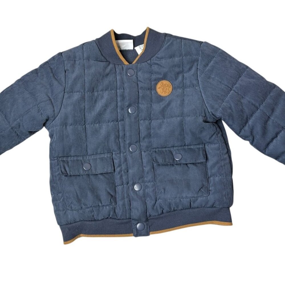 Tommy Bahama Quilted Coat Boys Size 4T Blue Brown